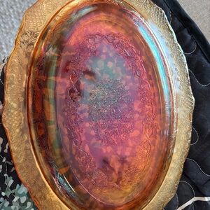 Elegant Iridescent Glass Platter
